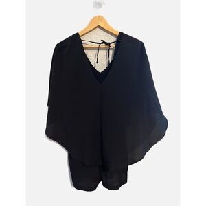 Bisou Bisou Black Cape Romper